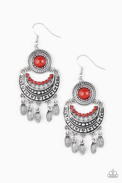 Mantra to Mantra Red Earring