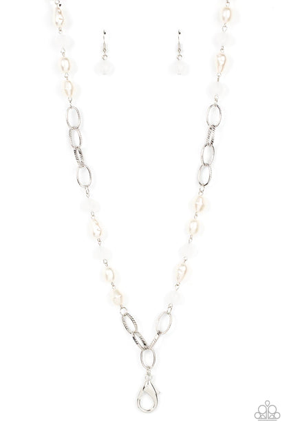 Tea Party Tango White Necklace