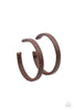 Leather - Clad Legend Brown Hoop Earring