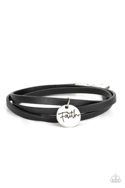 Wonderfully Worded Black Bracelet