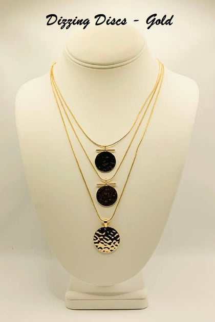 Dizzying Discs Gold Necklace