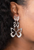 Flamboyant Flutter White Post Earrings